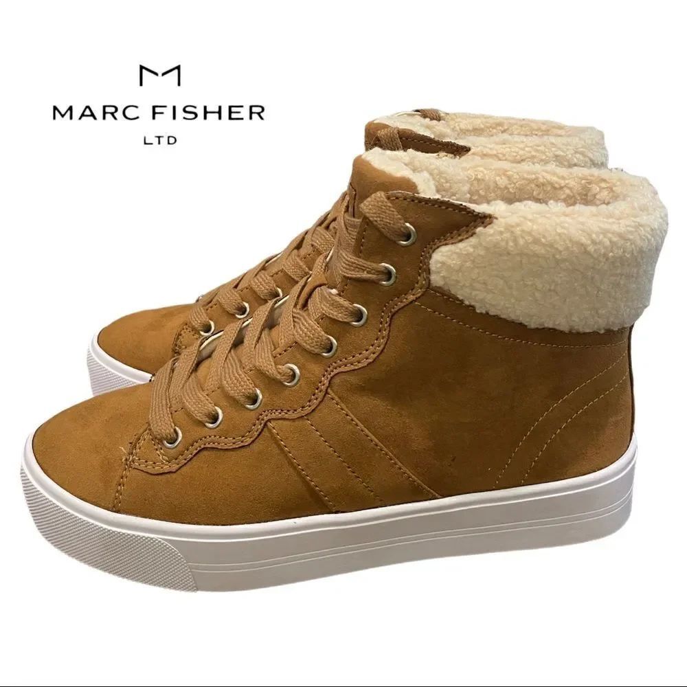 NEW Marc Fisher Women's Dapyr Sherpa High Top Sneakers